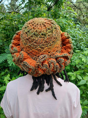 Extreme Ruffle Crochet Hat – Spiral or Mesh Style – Handmade Crown Ruffle Statement Hat – Festival, Boho, Afrocentric Headwear