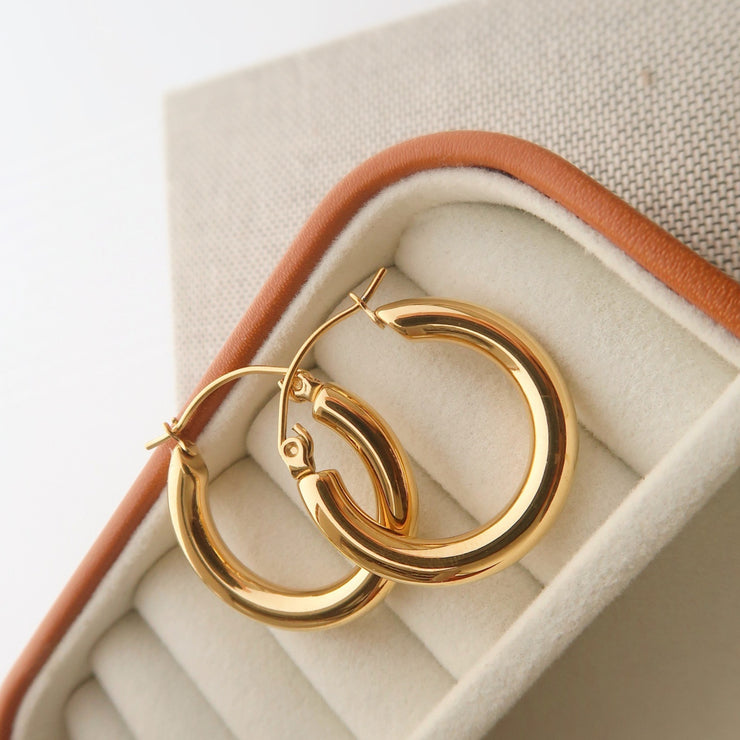 Round Versatile Elegant Retro Titanium Steel Simple Earrings
