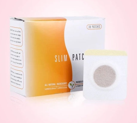 Navel slimming patch packaging with a single detox sticker displayed, promoting weight loss and natural ingredients.