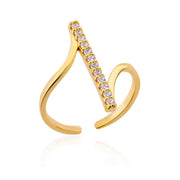 Retro Affordable Luxury Open Purple Zircon Ring