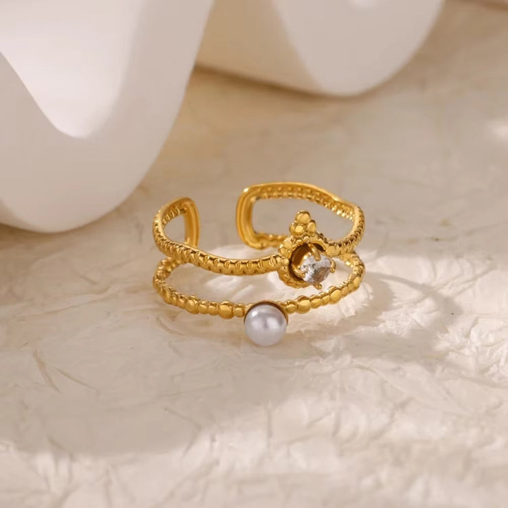 Retro Affordable Luxury Open Purple Zircon Ring