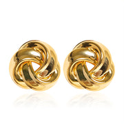 Multi-layer Twisted Twist Button Geometric Ear Studs