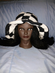 Checkered Spiral Crochet Bucket Hat – Handmade Trendy Summer Hat | Unique Crochet Fashion | Festival & Streetwear Style