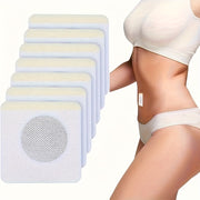 Navel belly button slimming patches for detox and weight loss, shown next to a model's abdomen.