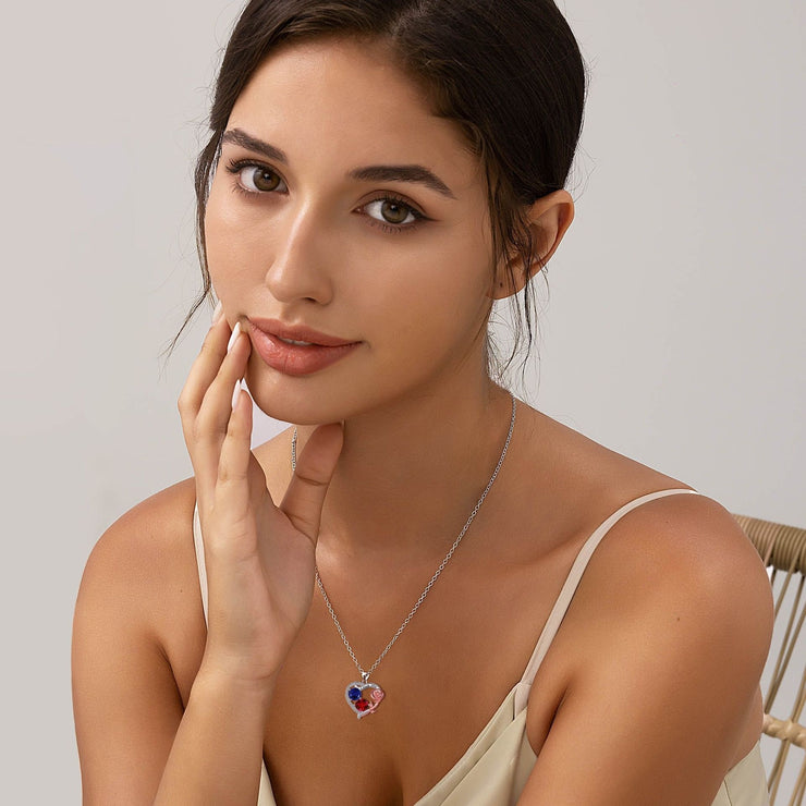 Ornament Love Pendant Rose Necklace
