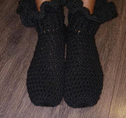Handmade Crochet Ruffle Socks, Women's Footwear, Fashion Socks, Comfortable, Stylish, Special Occasion, Breathable