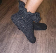 Handmade Crochet Ruffle Socks, Women's Footwear, Fashion Socks, Comfortable, Stylish, Special Occasion, Breathable