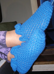 Handmade Crochet Ruffle Socks, Women's Footwear, Fashion Socks, Comfortable, Stylish, Special Occasion, Breathable