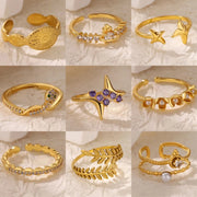 Retro Affordable Luxury Open Purple Zircon Ring