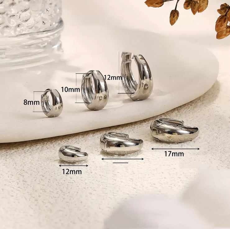 Anti-Allergy Medical Titanium Steel Ring Oval Ear Clip