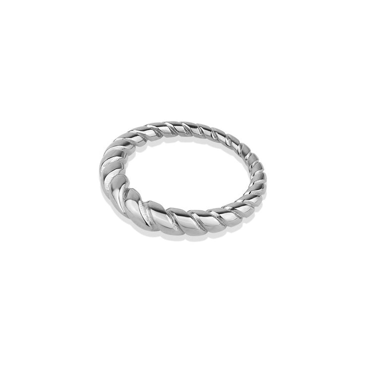European And American Retro Personalized Twist Spiral Irregular Titanium Steel Ring