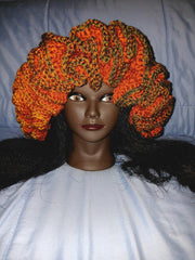 Extreme Ruffle Crochet Hat – Spiral or Mesh Style – Handmade Crown Ruffle Statement Hat – Festival, Boho, Afrocentric Headwear