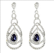 Qifu European And American Exaggerated Long Geometric Circle Jeweled Earrings