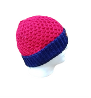 Ole Miss Inspired Red & Blue Crochet Beanie – Handmade Team Spirit Hat
