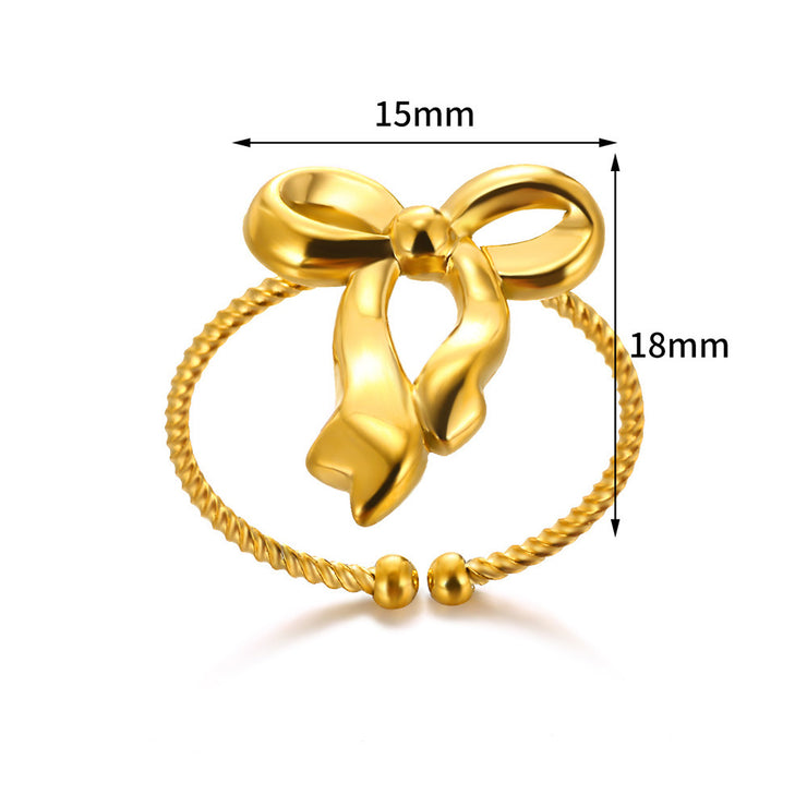 Bow Open-end Ring For Women