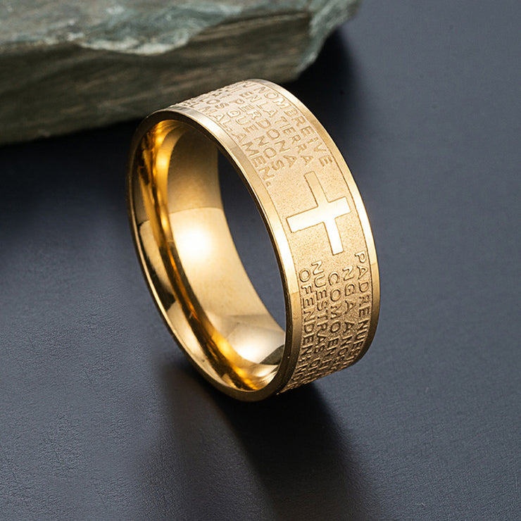 Punk Fashion Trendy Unique Stainless Steel Ring Retro Titanium Steel