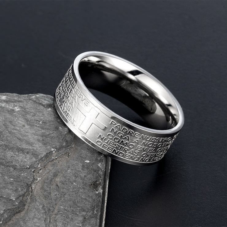 Punk Fashion Trendy Unique Stainless Steel Ring Retro Titanium Steel