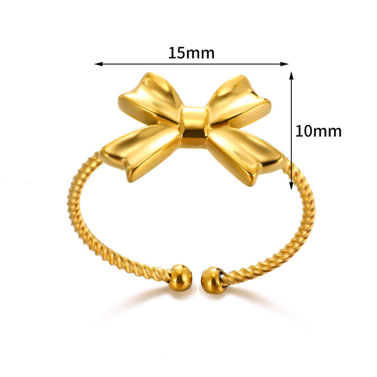 Bow Open-end Ring For Women