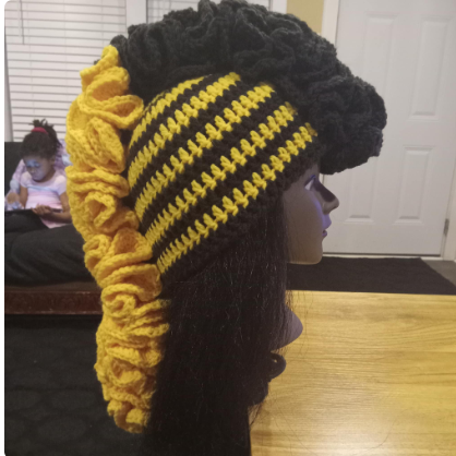 Handmade Crochet Mohawk Hat, Crochet Ruffle Hat, Winter Hats, Autumn Hat, Acrylic Yarn Beanie, Crochet Hat, Bold Fashion, Fun Hat, Sorority