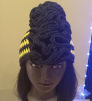 Handmade Crochet Mohawk Hat, Crochet Ruffle Hat, Winter Hats, Autumn Hat, Acrylic Yarn Beanie, Crochet Hat, Bold Fashion, Fun Hat, Sorority