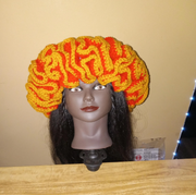 Handmade Crochet Ruffle Hat with Heart Accents, Crochet Hat, Winter Hat, Gift for Her, Crochet Accessories
