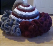 Handmade Ruffle Hat, Crochet Tri-Color Hat, Winter Accessories, Fashion Hat, Unique Gift to Her, Boho Hat, Trendy Hat