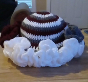 Handmade Ruffle Hat, Crochet Tri-Color Hat, Winter Accessories, Fashion Hat, Unique Gift to Her, Boho Hat, Trendy Hat