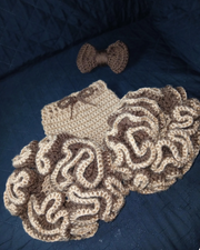 Sweet Newborn Crochet Peanut Butter Ruffle Pants & Chocolate Bow Headband Set | Baby Photo Prop | Personalized Gift Handmade Infant Outfit
