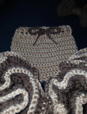 Sweet Newborn Crochet Peanut Butter Ruffle Pants & Chocolate Bow Headband Set | Baby Photo Prop | Personalized Gift Handmade Infant Outfit