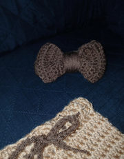 Sweet Newborn Crochet Peanut Butter Ruffle Pants & Chocolate Bow Headband Set | Baby Photo Prop | Personalized Gift Handmade Infant Outfit
