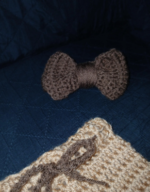 Sweet Newborn Crochet Peanut Butter Ruffle Pants & Chocolate Bow Headband Set | Baby Photo Prop | Personalized Gift Handmade Infant Outfit