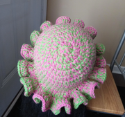 Vibrant Crochet Ruffle Hat, Handmade Hat, Crochet Hat, Neon Colors, Unique Beanie, Fashion Accessory, Festival Hat