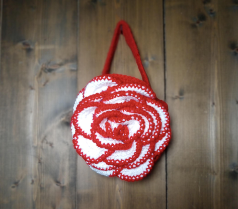 Floral Crochet Bag, Rose Purse, Handmade Handbag, Crochet Accessories, Unique Floral Handbag, Gift for Her, Bridal Bag