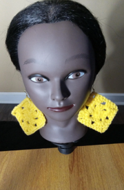 Customizable Granny Square Earrings, Handmade Earrings, Crochet Jewelry, Fashion Accessories, Gift To Her