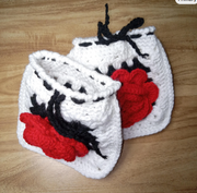 Valentine's Day Crochet Rose Clutch, Granny Square Pouch, Handmade Bag, Boho Crochet Bag, Gift for Her