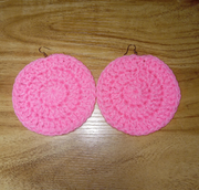 Crocheted Slouchy/Loc Soc Hat Beanie Pink and Black, Matching Earrings, Striped Beanie, Handmade Gifts, Crochet Earrings, Gift To Her