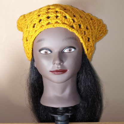 Handmade Crocheted Headscarf – Lacy Bandana, Boho Hair Wrap, Gift for Her, Elegant Crochet Accessory