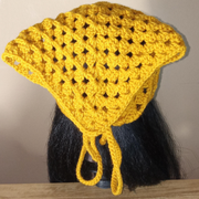 Handmade Crocheted Headscarf – Lacy Bandana, Boho Hair Wrap, Gift for Her, Elegant Crochet Accessory