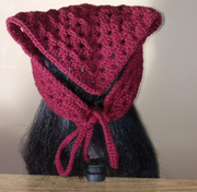 Handmade Crocheted Headscarf – Lacy Bandana, Boho Hair Wrap, Gift for Her, Elegant Crochet Accessory