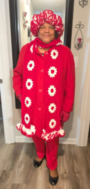 Handcrafted Granny Square Midi Length Scarf, Crochet Scarf, Boho Scarf, Vintage Style Hat, Unique Gift, Winter Fashion