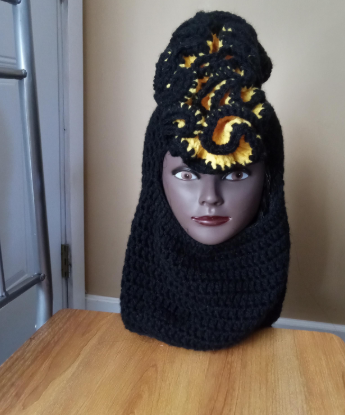 Handcrafted Black and Yellow Crochet Ski Mask – Cozy, Bold, and Uniquely You