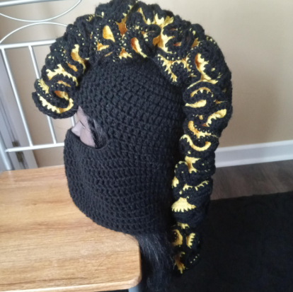 Handcrafted Black and Yellow Crochet Ski Mask – Cozy, Bold, and Uniquely You