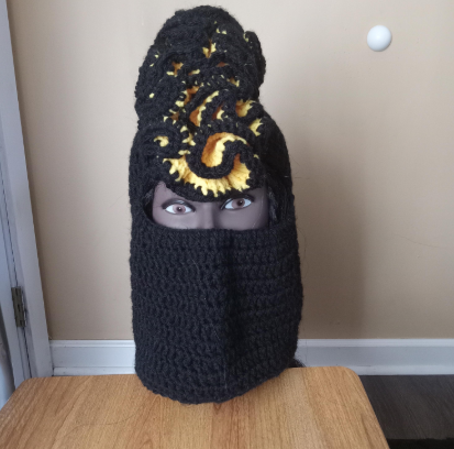 Handcrafted Black and Yellow Crochet Ski Mask – Cozy, Bold, and Uniquely You
