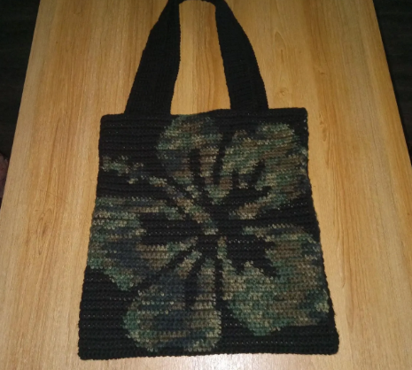 Handcrafted Hibiscus Tote Bag, Handmade Tote Bag, Crochet Bag, Customizable Tote, Boho Bag, Personalized Gift