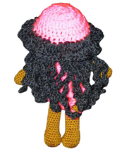 Zelina – A UNA Dolls™ Crochet Doll with Curly Hair & Removable Outfit | Handmade Black Girl Doll | Collectible Story Doll