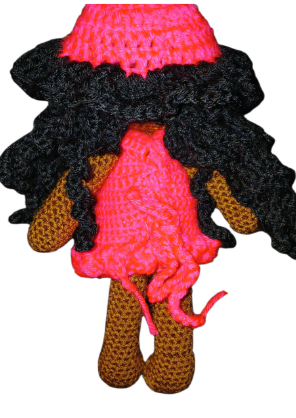 Zelina – A UNA Dolls™ Crochet Doll with Curly Hair & Removable Outfit | Handmade Black Girl Doll | Collectible Story Doll