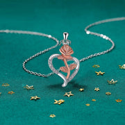 Love Pendant Rose Inlaid Necklace High Sense Ornament