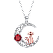 Special-interest Design Cute Moon Cat Pendant Necklace For Women