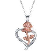 Love Pendant Rose Inlaid Necklace High Sense Ornament