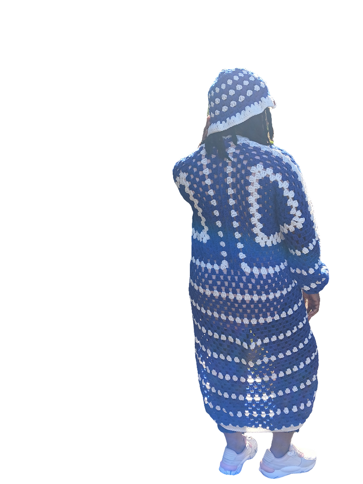 The Granny Hexi Duo – Crochet Cardigan & Matching Hat Set